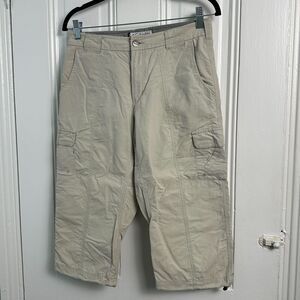 Columbia Titanium Hiking Shorts Womens 8 Tan Cargo Pocketed Nylon Cotton Utility